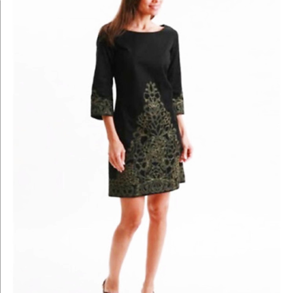 Lilly Pulitzer Shauna Black Gold Embroidered Dress